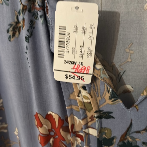CJ Banks NWT Rayon blouse. Blue floral - Picture 3 of 7